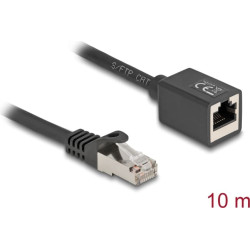 Delock Network Extension Cable RJ45 plug to RJ45 jack Cat.6A S/FTP 10 m black