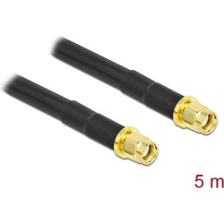 Delock Antenna Cable RP-SMA plug to RP-SMA plug LMR/CFD300 5 m low loss