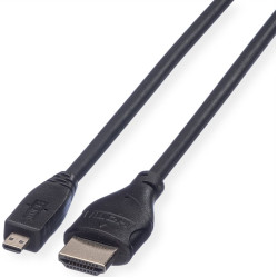 Roline HDMI High Speed Cable + Ethernet, A - D, M/M, 2 m