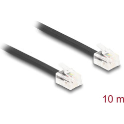 Delock Telefonkabel RJ11 Stecker zu RJ11 Stecker schwarz 10 m