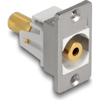 Delock Panel Mount stereo jack female 3.5 mm 3 pin to stereo jack female 3.5 mm 3 pin gold plated silver / white