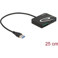 Delock Card Reader for XQD / SD / Micro SD memory cards + USB Type-A port