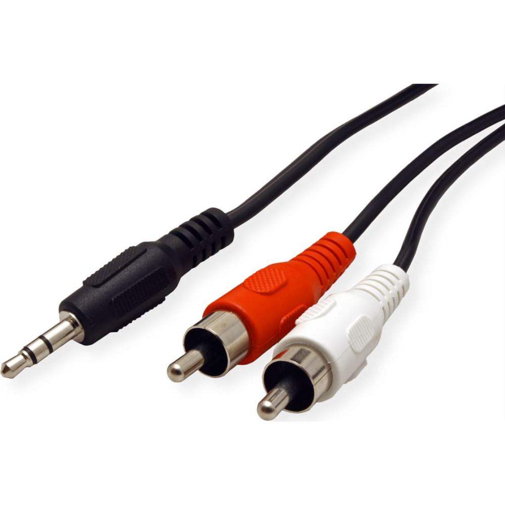 Kabelis 3.5mm  M / 2xRCA  M, melns, 1.5m, Roline