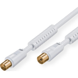Divers Antenna Cable, M - F, white, 5 m