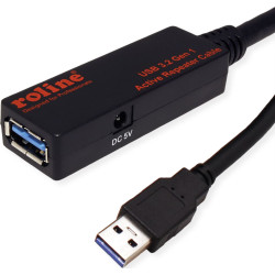 Roline USB 3.2 Gen 1 Active Repeater Cable, black, 10 m