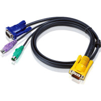 Aten 2L-5202P KVM-Kabel VGA PS/2, schwarz, 1,8 m