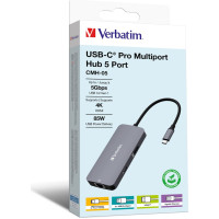 Verbatim USB-C PRO Multiporthub Verbatim mit 5-Anschlüssen retail