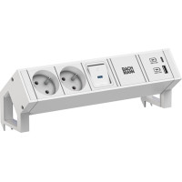 Bachmann DESK2 white 2xUTE 1xswitch 1xUSB A/C 22W 0,2m GST18