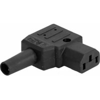 Bachmann IEC320 C13 right-angled socket 10A/250VAC, screw connection, black