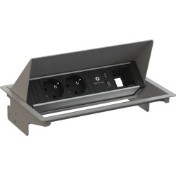 Bachmann CONEO SET 2x earthing contact, 1x ABD, 1xUSB Charger, silver