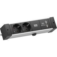 Bachmann DESK RAIL 2x earthing contact 1x USB Charger