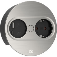 Bachmann TWIST 2 1xCEE7/3 1xUSB A/C 22W 2.0m AEH stainless steel look round