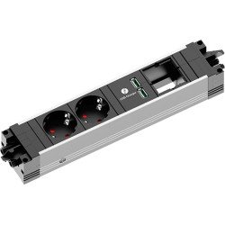 Bachmann STEP ALU 2xCEE7/3 1xCM 1xUSB Charger GST18