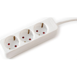 VALUE Power Strip, 3-way, white, 3 m