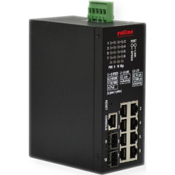 Roline Gigabit Switch 10-Port (8x RJ45+2x SFP) Layer2 PoE+ Smart Managed