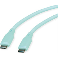 Roline USB 2.0 Cable, C–C, M/M, 60W, silicone, green, 1 m