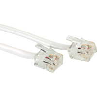 Value RJ-12 Cable, 6P4C, white, 6 m