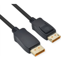 Kabelis DisplayPort v2.1, 16K 60Hz, M/M, 80Gbit/s, melns, 3m, Roline