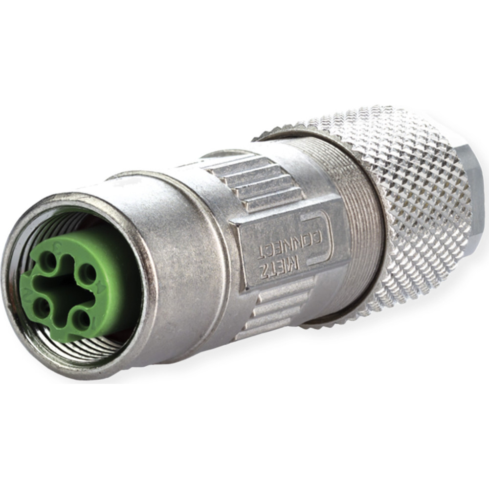 Metz Connect M12 Buchse D-kodiert IP67, feldkonfektionierbar