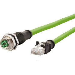 Metz Connect Verbindungsleitung M12 BU-RJ45 ST, 8-pol X-kodiert, gerade-gerade, 5 m