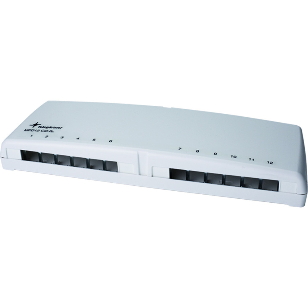 Telegärtner TELEGÄRTNER  MPD12 uneqp TH35/AP alpwt, 12 ports, mounting onto mounting rail TH35 without adaptor