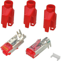 Hirose TM21 Stecker geschirmt, Tülle rot, 50 Stück