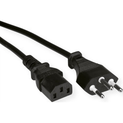 Value Power Cable, Straight IEC, CH, black, 3 m