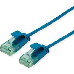 Roline Recycled Material ROLINE RM UTP Data Center Patch Cord Cat.6A (Class EA), Slim, blue, 0.3 m