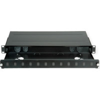 Roline FO Panel 19" unloaded, 12x Ports SC(Simplex)/LC(Duplex), black