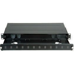 Roline FO Panel 19" unloaded, 12x Ports SC(Simplex)/LC(Duplex), black