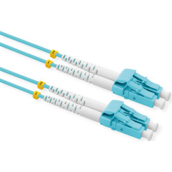 Value FO Jumper Cable 50/125µm OM3, LC/LC, Low-Loss-Connector, turquoise, 5 m
