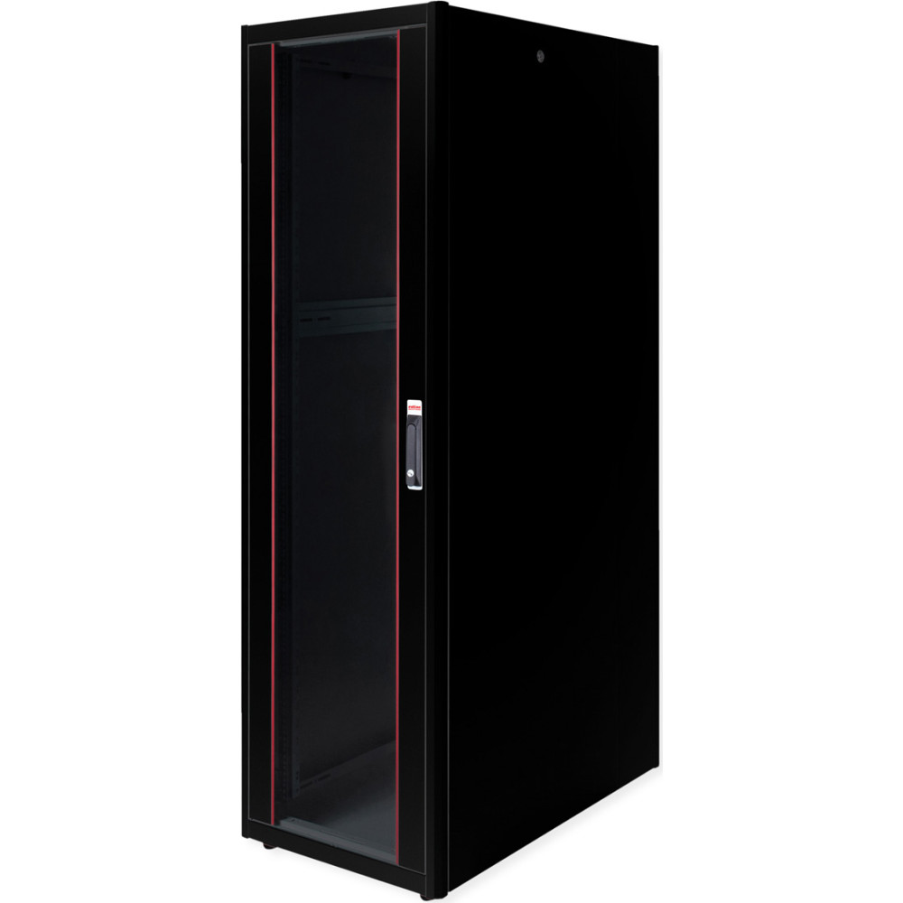 Roline 19-inch network cabinet Basic 42 U, 600x1000 WxD glass door black