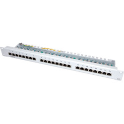 Value Cat.5e (Class D) 19" Patch Panel, 24 Ports, STP, grey