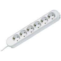 Bachmann SMART socket strip 6x earthing contact, white, 5 m