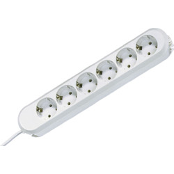 Bachmann SMART socket strip 6x earthing contact, white, 5 m