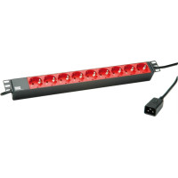Bachmann 19" socket strip 9x protective contact C20 plugs, black