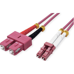 VALUE Fibre Optic Jumper Cable, 50/125µm, LC/SC, OM4, purple 1.0 m