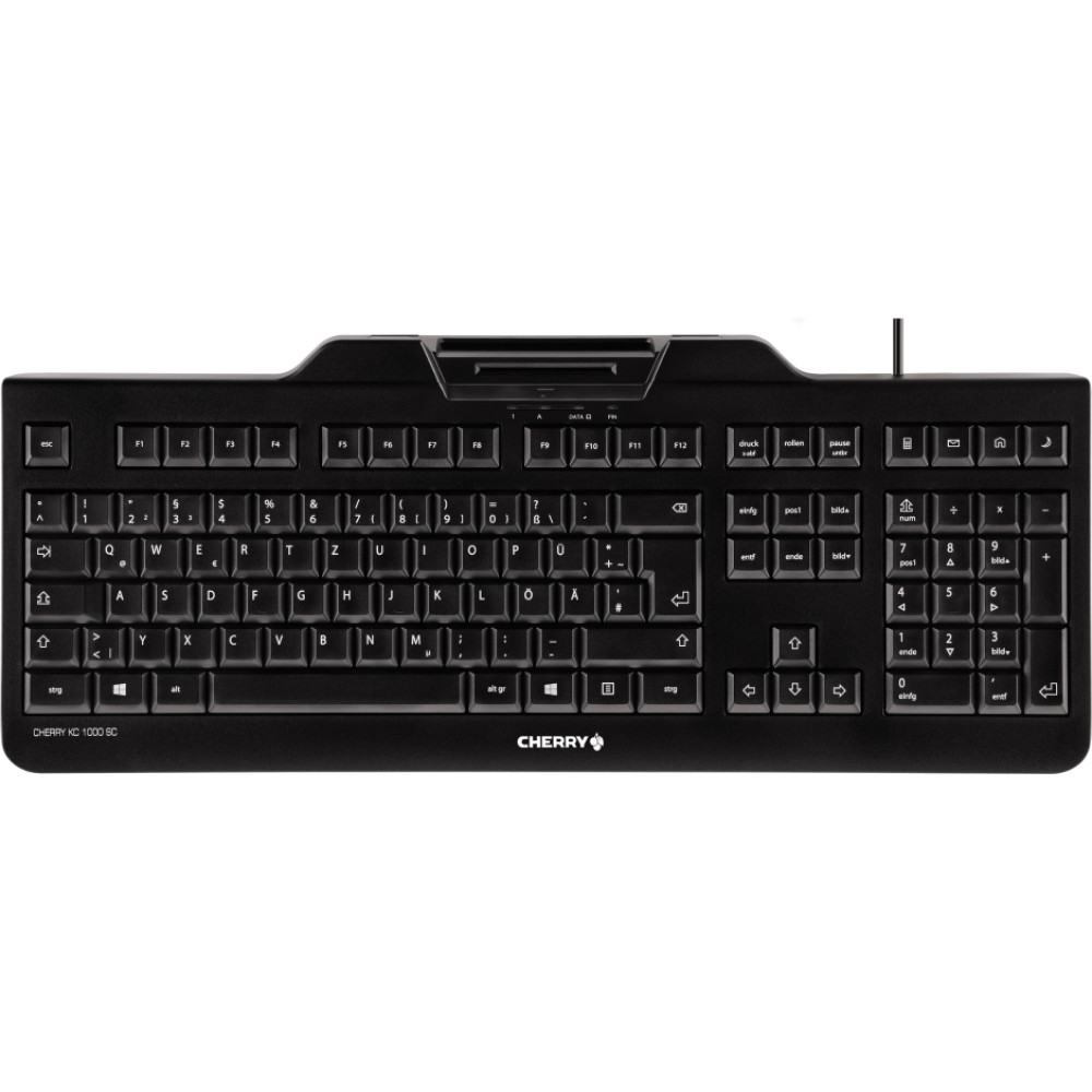Cherry KC 1000 SC Corded Smartcard Keyboard, Black, USB (QWERTY - UK)