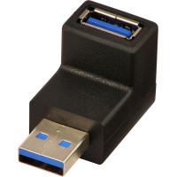 Lindy USB 3.0 90 Degree Down Type A Male to A Female Right Angle Adapter