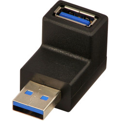 Lindy USB 3.0 90 Degree Down Type A Male to A Female Right Angle Adapter