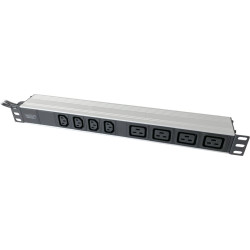 Digitus Multiple socket outlet with aluminium profile, 4x C13, 4x C14, 2x 16A plug, open end