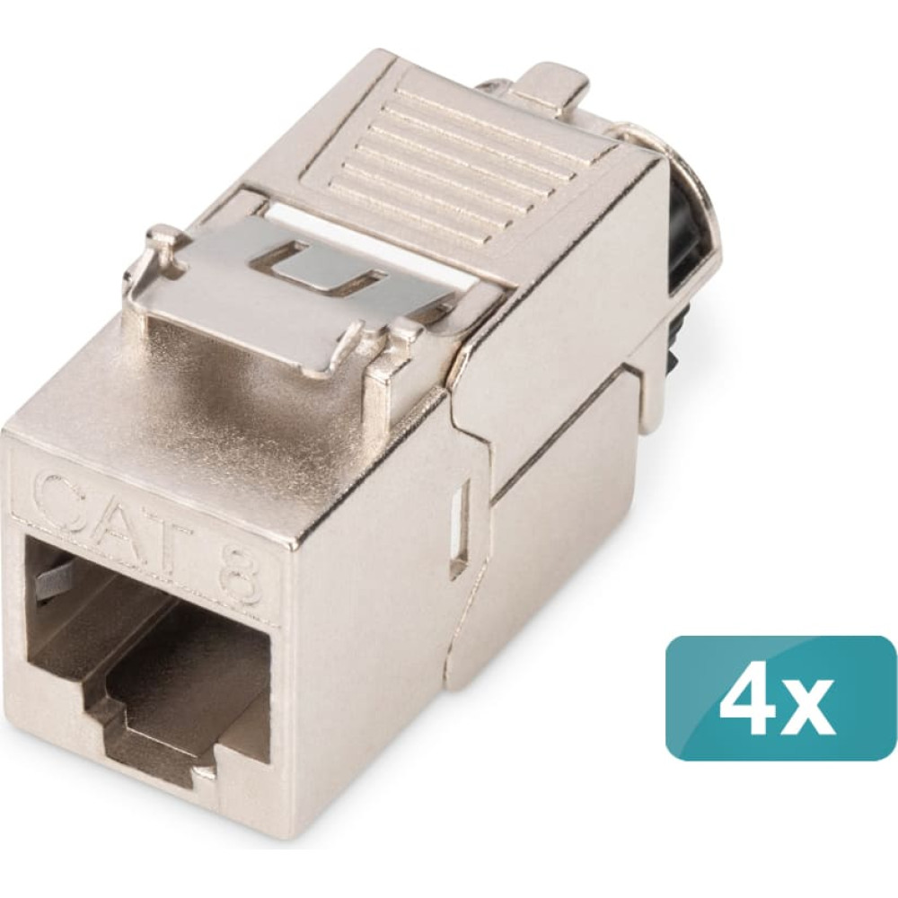 Digitus CAT 8.1 Keystone Module, Shielded, Tool-free Connection - 4 pcs