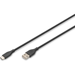 Digitus USB-C silicone connection cable, 0.5m, black