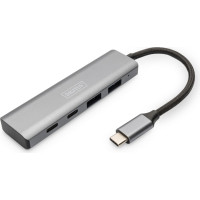 Digitus USB-C 4 Port HUB, 2x USB A + 2x USB-C