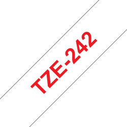 Brother Schriftbandkassette Brother 18mm weiß/rot   TZE242