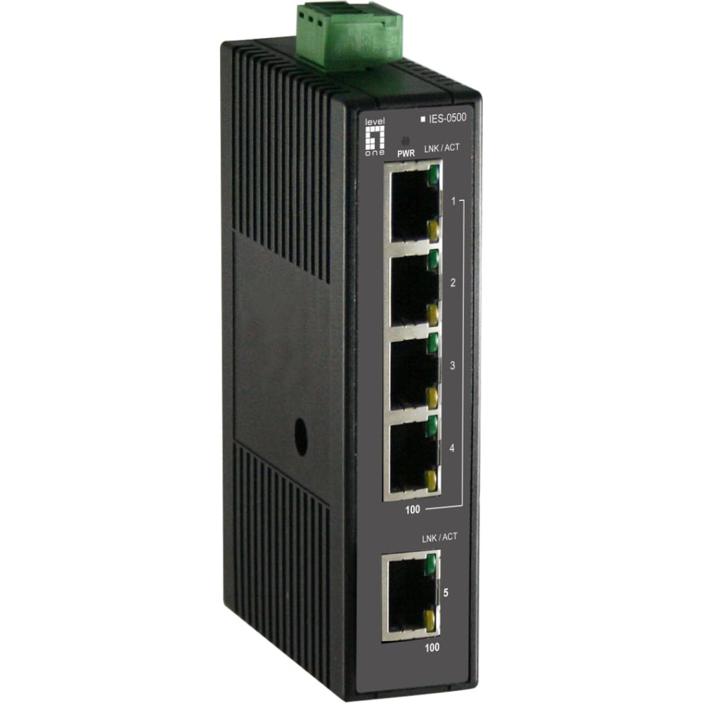 Level One LevelOne IES-0500 tīkla pārslēgs Nepārvaldīts Fast Ethernet (10/100) Melns