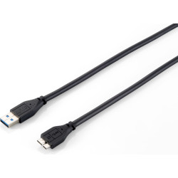 Equip 128397 USB kabelis USB 3.2 Gen 1 (3.1 Gen 1) 1,8 m USB A Micro-USB B Melns