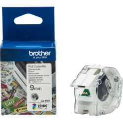 Brother Farbetikettenrolle Brother  9mm, Länge 5m  CZ-1001