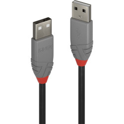 Lindy USB 2.0 Kabel Typ A/A Anthra Line M/M 3m