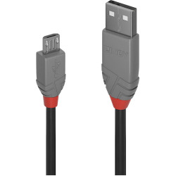 Lindy 0.5m USB 2.0 Type A to Micro-B Cable, Anthra Line